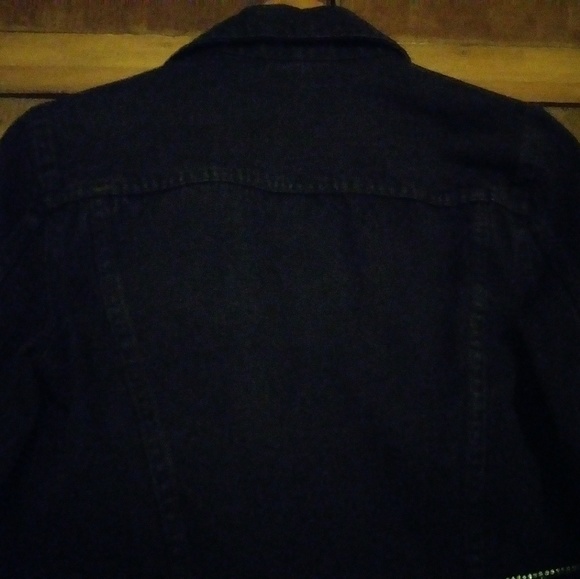 Voyage black denim rhinestones/beads jacket 40/S - Picture 4 of 8